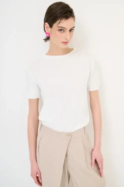 New KIKISIX PARICOLLO MEZZA MANICA BIANCO