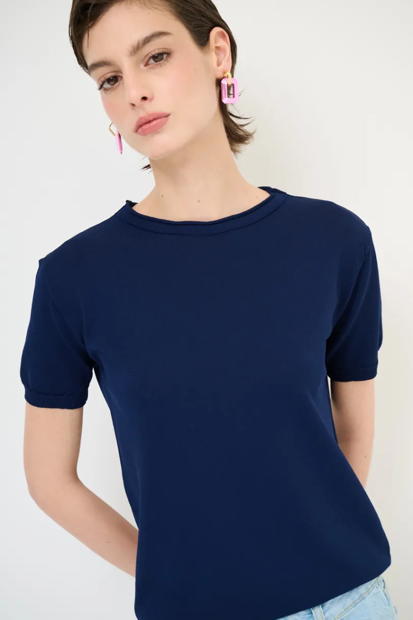 Sale KIKISIX PARICOLLO MEZZA MANICA BLU