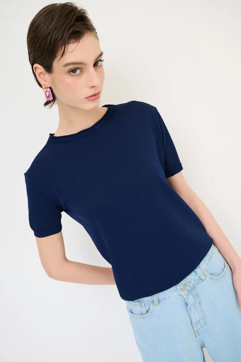 Sale KIKISIX PARICOLLO MEZZA MANICA BLU