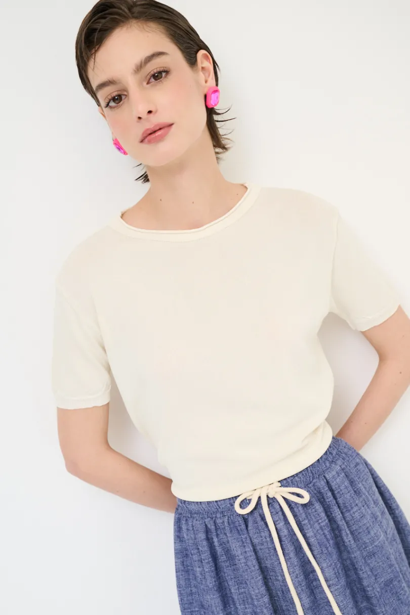 Fashion KIKISIX PARICOLLO MEZZA MANICA BURRO