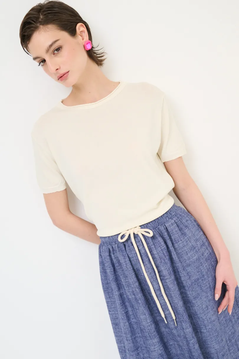 Fashion KIKISIX PARICOLLO MEZZA MANICA BURRO