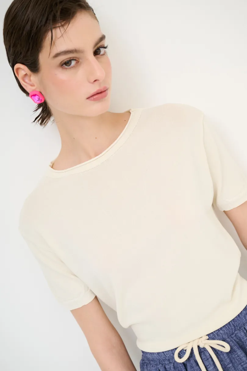 Fashion KIKISIX PARICOLLO MEZZA MANICA BURRO