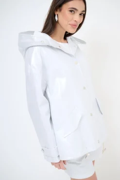 Sale KIKISIX PARKA CORTO LAMINATO ARGENTO