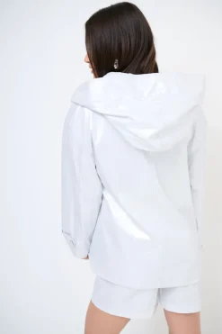 Sale KIKISIX PARKA CORTO LAMINATO ARGENTO