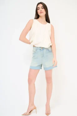 Clearance KIKISIX SHORTS DENIM RISVOLTO SLAVATO JEANS