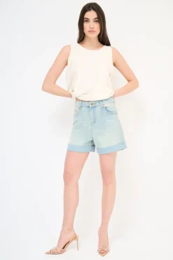 Clearance KIKISIX SHORTS DENIM RISVOLTO SLAVATO JEANS