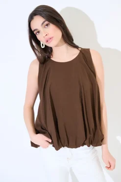 Best KIKISIX TOP BALLOON CON BOTTONE DT COFFEE