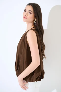 Best KIKISIX TOP BALLOON CON BOTTONE DT COFFEE