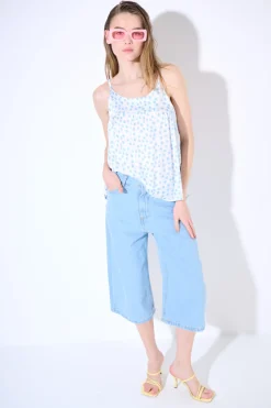 Online KIKISIX TOP CANOTTA CON LACCIO DT CELESTE