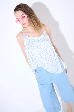 Online KIKISIX TOP CANOTTA CON LACCIO DT CELESTE
