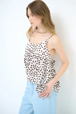 Online KIKISIX TOP CANOTTA CON LACCIO DT MORO