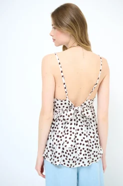 Online KIKISIX TOP CANOTTA CON LACCIO DT MORO