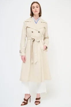 Clearance KIKISIX TRENCH LUNGO BOTTONI DT. BEIGE