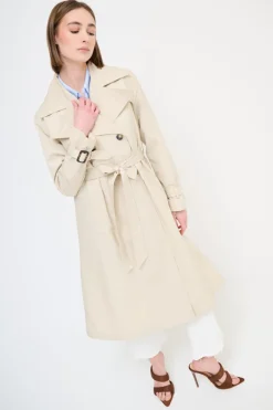 Clearance KIKISIX TRENCH LUNGO BOTTONI DT. BEIGE
