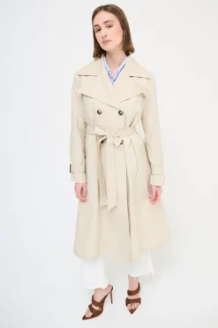 Clearance KIKISIX TRENCH LUNGO BOTTONI DT. BEIGE