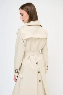 Clearance KIKISIX TRENCH LUNGO BOTTONI DT. BEIGE