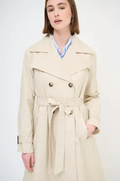Clearance KIKISIX TRENCH LUNGO BOTTONI DT. BEIGE