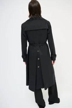 Hot KIKISIX TRENCH LUNGO BOTTONI DT. NERO