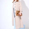 Hot KIKISIX TRENCH LUNGO OVERSIZE CON COLLETTO IN DAINETTO BEIGE/MORO