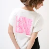 Outlet KIKISIX T-SHIRT DOPPIA STAMPA LOVE FUXIA