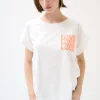 Online KIKISIX T-SHIRT DOPPIA STAMPA LOVE ARANCIO