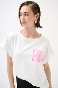 Outlet KIKISIX T-SHIRT DOPPIA STAMPA LOVE FUXIA