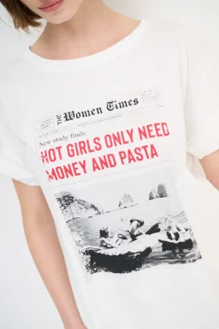 Clearance KIKISIX T-SHIRT GIORNALE BIANCO