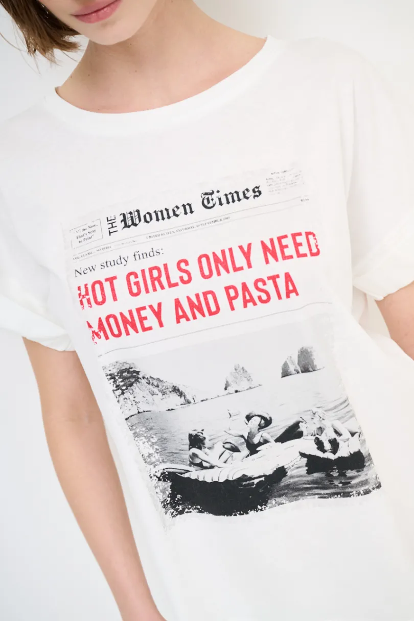 Clearance KIKISIX T-SHIRT GIORNALE BIANCO