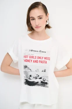 Clearance KIKISIX T-SHIRT GIORNALE BIANCO