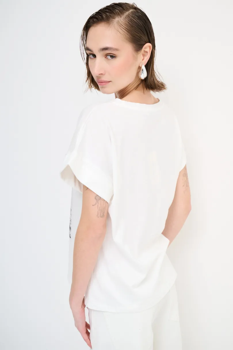 Clearance KIKISIX T-SHIRT GIORNALE BIANCO