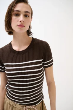 Best KIKISIX T-SHIRT MEZZA MANICA RIGA A COSTE MORO