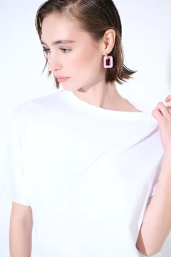 Fashion KIKISIX T-SHIRT OVER TINTO CAPO BIANCO