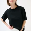 Outlet KIKISIX T-SHIRT OVER TINTO CAPO NERO