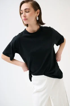 Outlet KIKISIX T-SHIRT OVER TINTO CAPO NERO