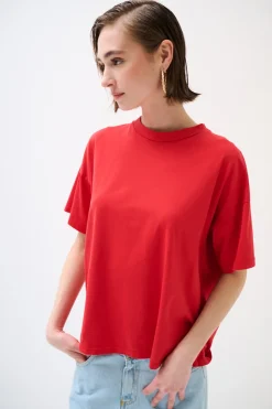 Hot KIKISIX T-SHIRT OVER TINTO CAPO ROSSO