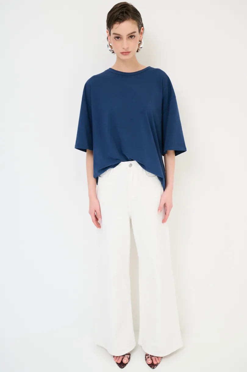 Hot KIKISIX T-SHIRT OVERSIZE LUNGA BLU