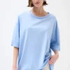 Sale KIKISIX T-SHIRT OVERSIZE LUNGA CELESTE