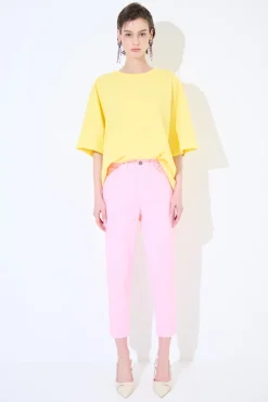 Fashion KIKISIX T-SHIRT OVERSIZE LUNGA GIALLO