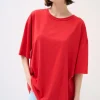 Hot KIKISIX T-SHIRT OVERSIZE LUNGA ROSSO