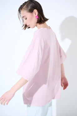 New KIKISIX T-SHIRT OVERSIZE LUNGA ROSA