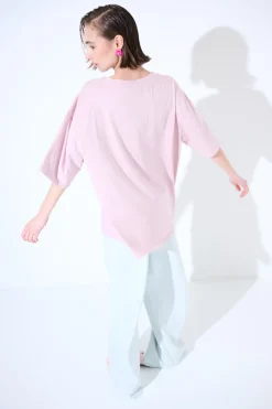 New KIKISIX T-SHIRT OVERSIZE LUNGA ROSA