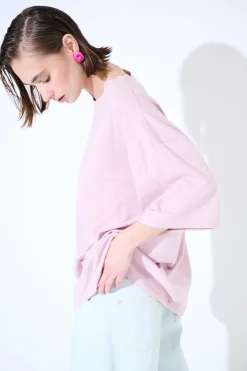 New KIKISIX T-SHIRT OVERSIZE LUNGA ROSA