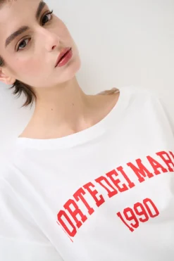 Best KIKISIX T-SHIRT SCRITTA FORTE DEI MARMI 1990 ROSSO