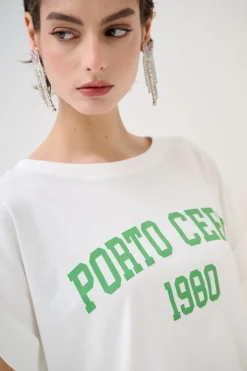 Sale KIKISIX T-SHIRT SCRITTA PORTO CERVO 1980 VERDE