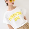 Outlet KIKISIX T-SHIRT SCRITTA PORTOFINO 1970 GIALLO