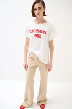 Fashion KIKISIX T-SHIRT SCRITTA TAORMINA 1982 ROSSO