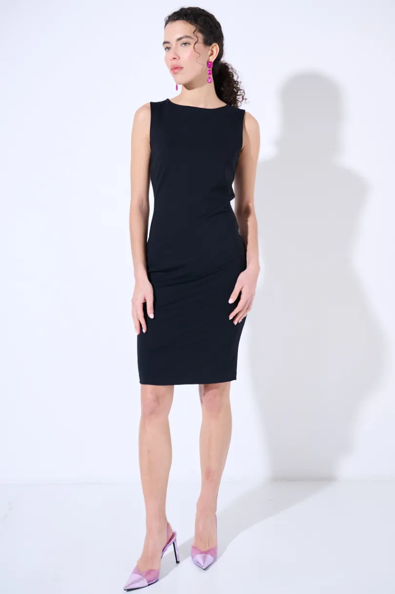 Best KIKISIX TUBINO SMANICATO MIDI NERO